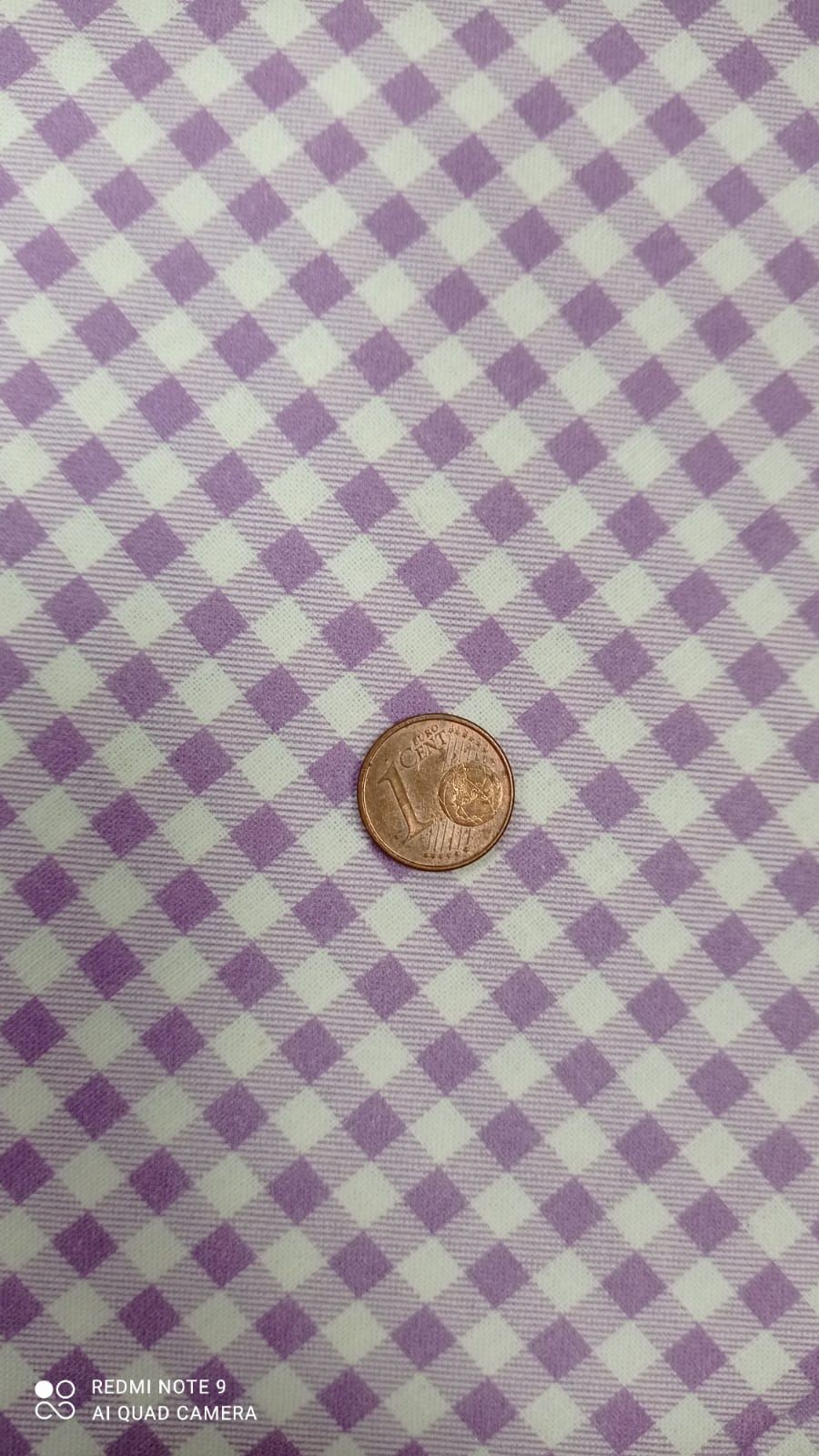 Cuadro vichy malva  Algodón 100% - Imagen 1