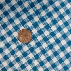 Cuadro vichy petroleo Algodón 100% - Imagen 1