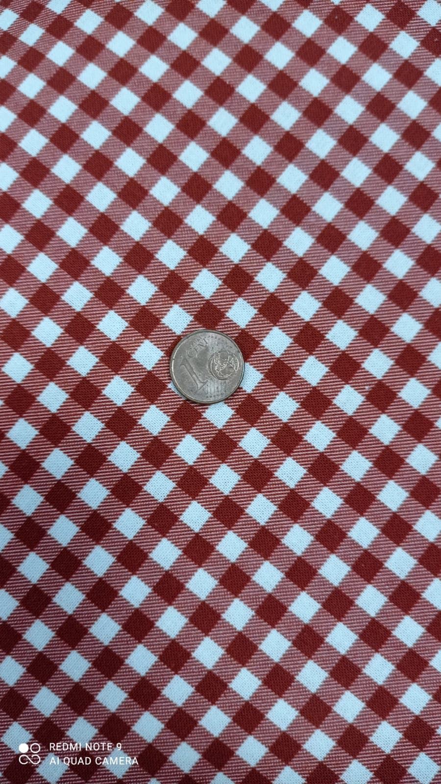 Cuadro vichy teja Algodón 100% - Imagen 1