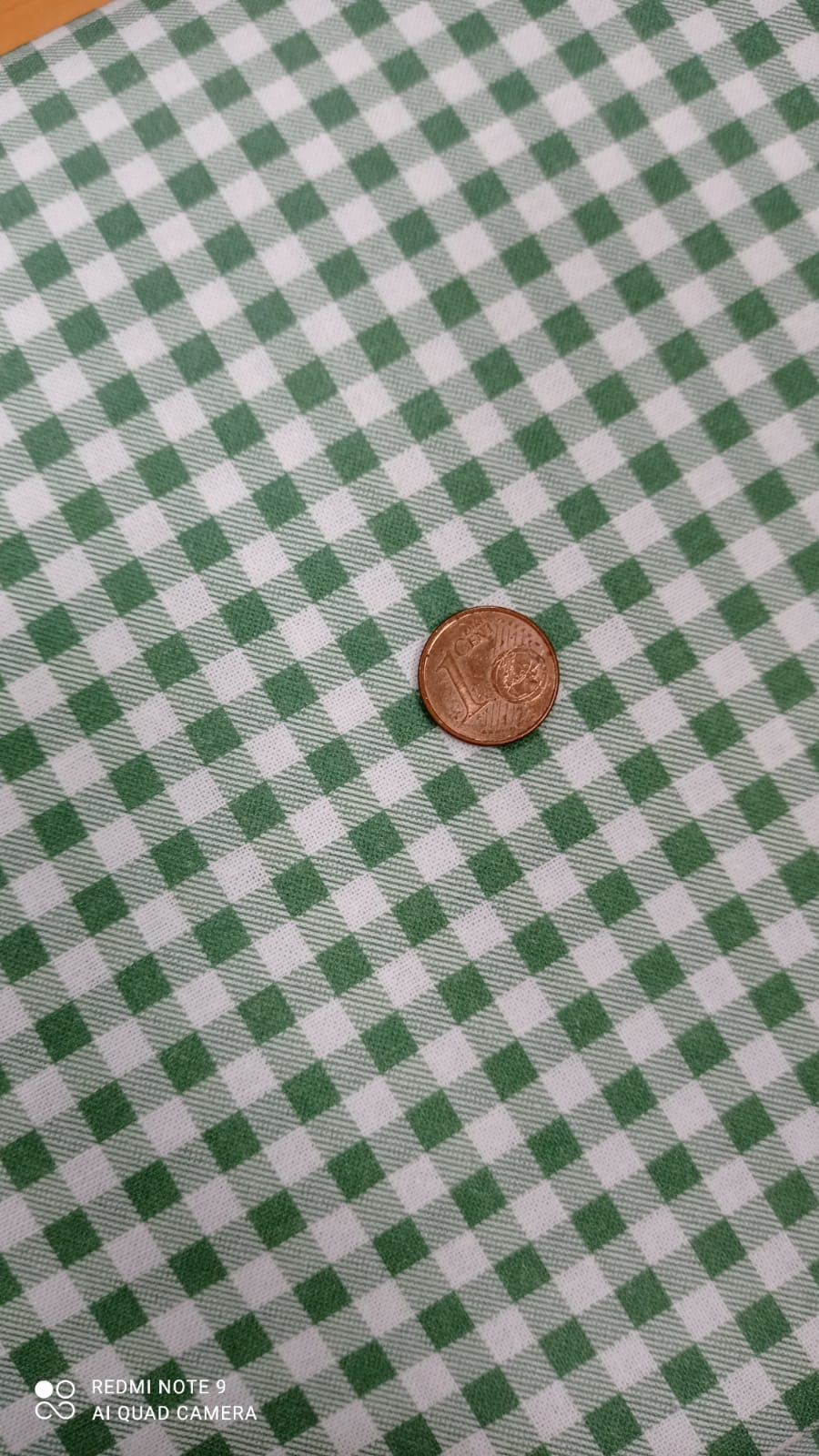 Cuadro vichy verde   Algodón 100% - Imagen 1