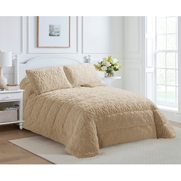 Edredón jacquard LIREN BEIGE - Imagen 1