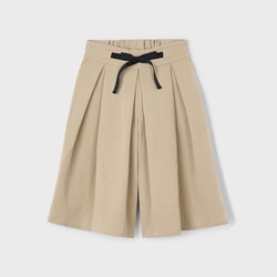 Falda pantalón midi beige. - Imagen 1