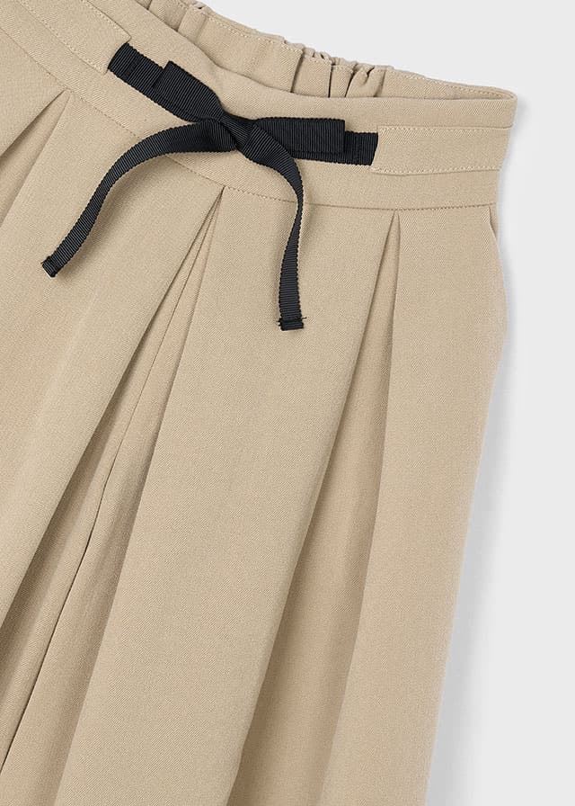 Falda pantalón midi beige. - Imagen 3