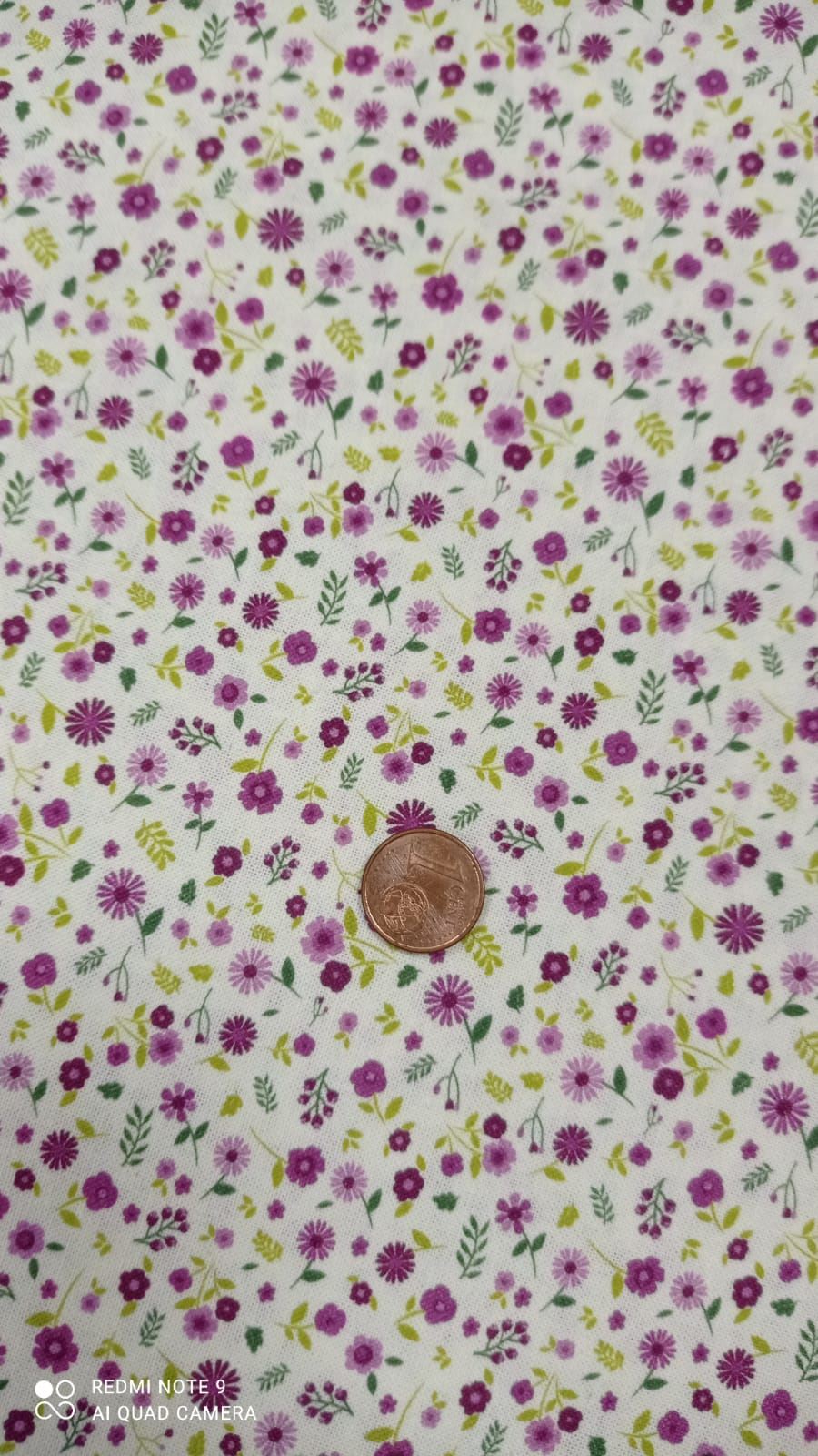 Flores morado/malva Algodón 100% - Imagen 1