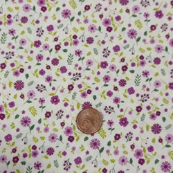 Flores morado/malva Algodón 100% - Imagen 1