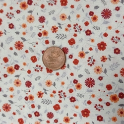 Flores teja Algodón 100% - Imagen 1