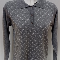 Jersey gris cuello polo - Imagen 1