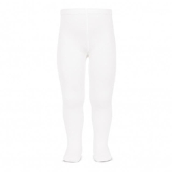 Leotardos básicos punto liso blanco - Imagen 1