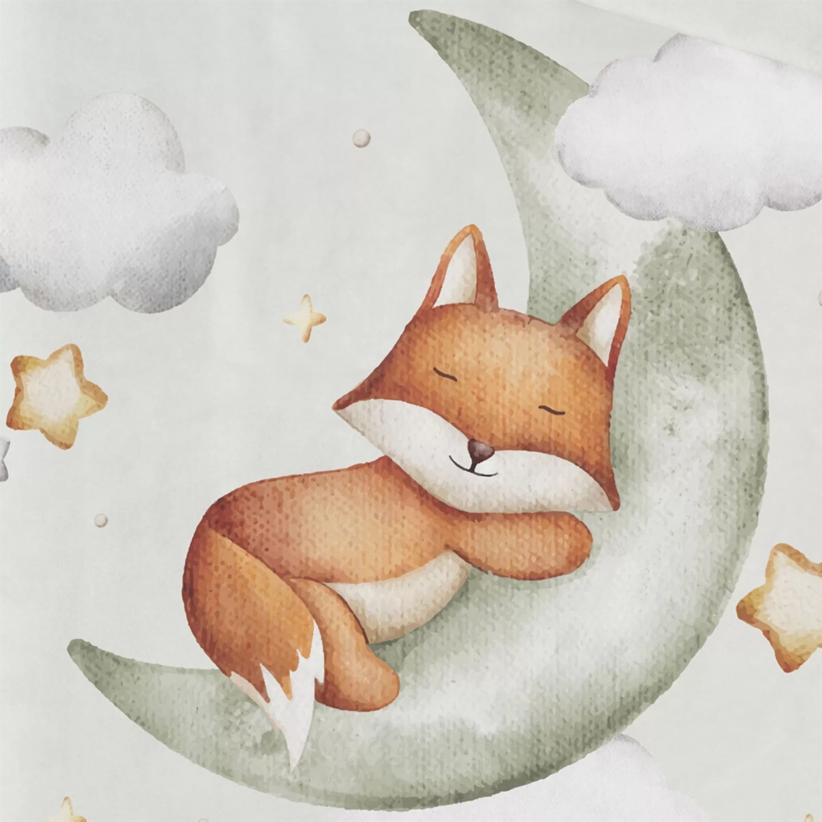 Manta bebé cuna zorro en luna verde - Imagen 3