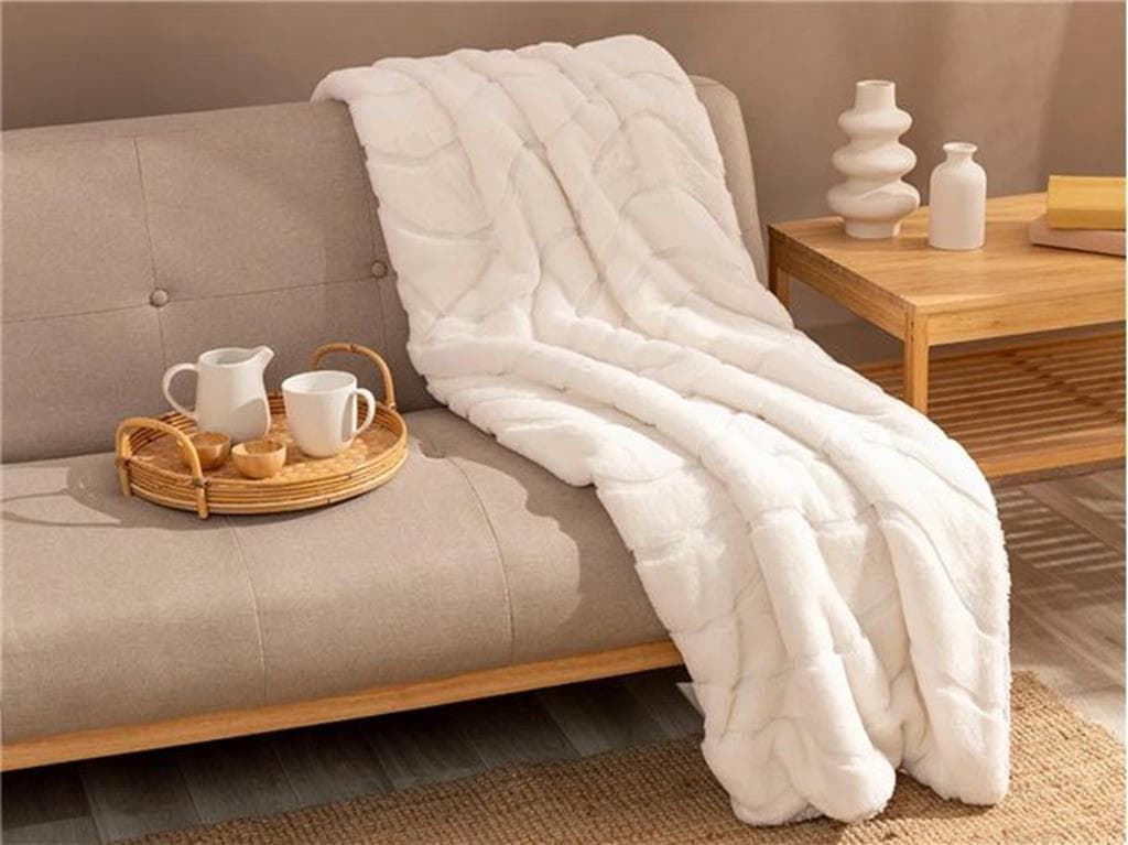 Manta Don Algodón Sibila crema - Imagen 3