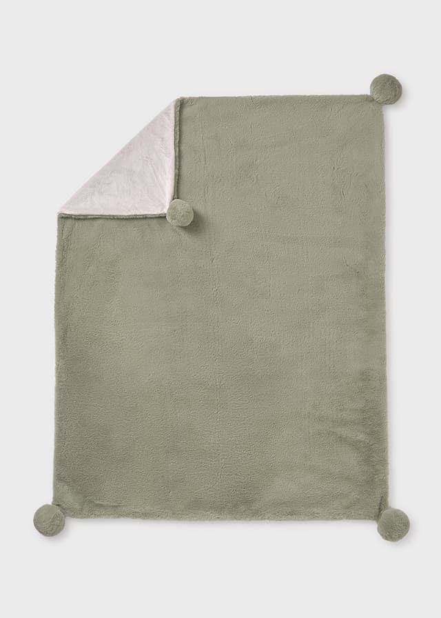 Manta pompones salvia - Imagen 3