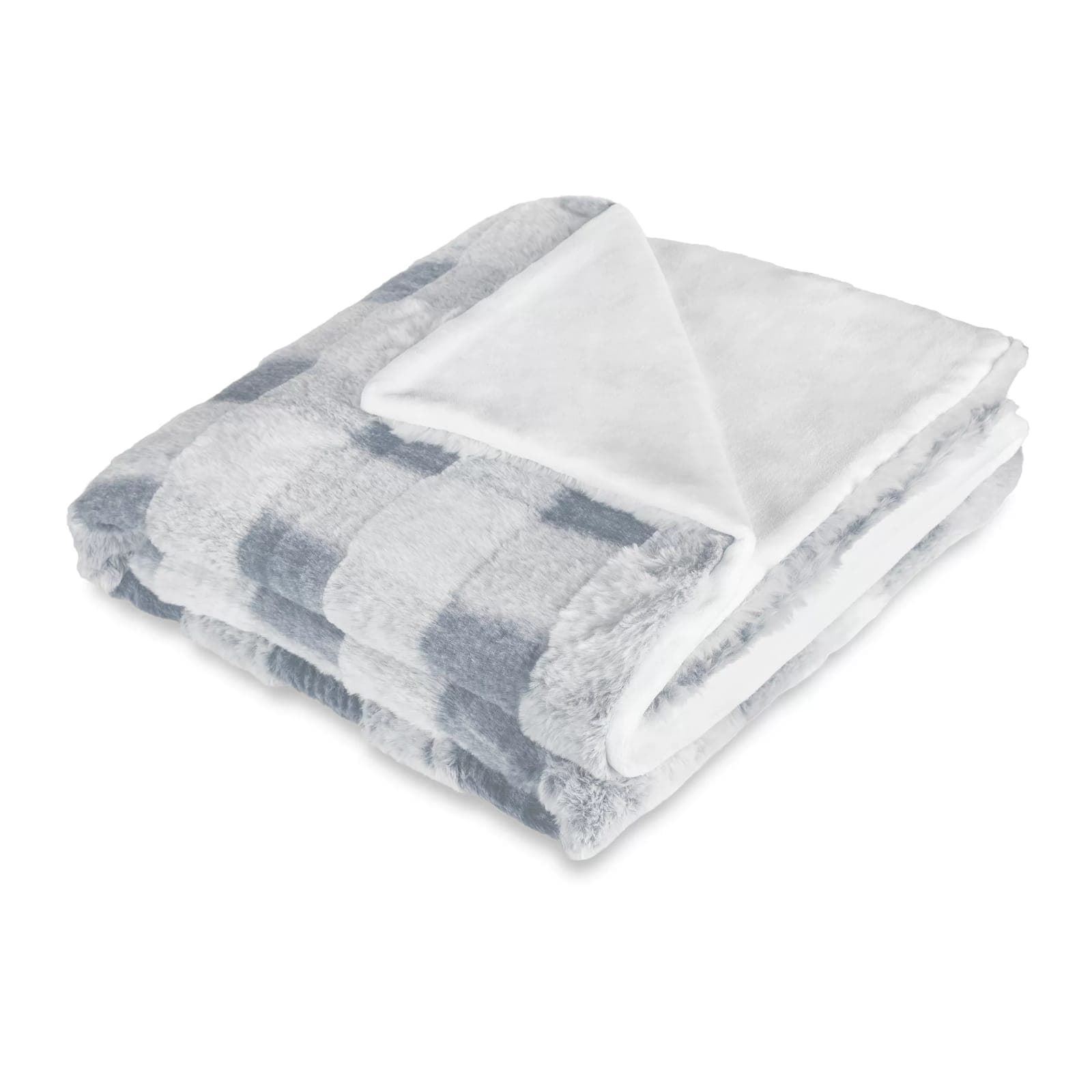 Manta sofá pelo cuadros AZUL- Vichy - Imagen 2