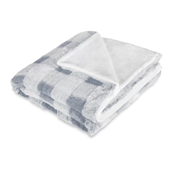 Manta sofá pelo cuadros AZUL- Vichy - Imagen 2