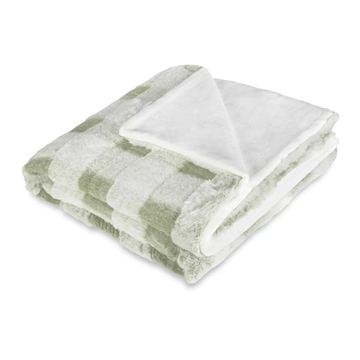 Manta sofá pelo cuadros VERDE- Vichy - Imagen 2