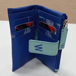 Monedero-billetero azul piel - Imagen 2