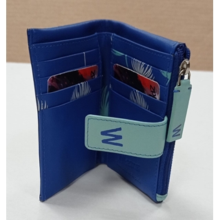 Monedero-billetero azul piel - Imagen 2