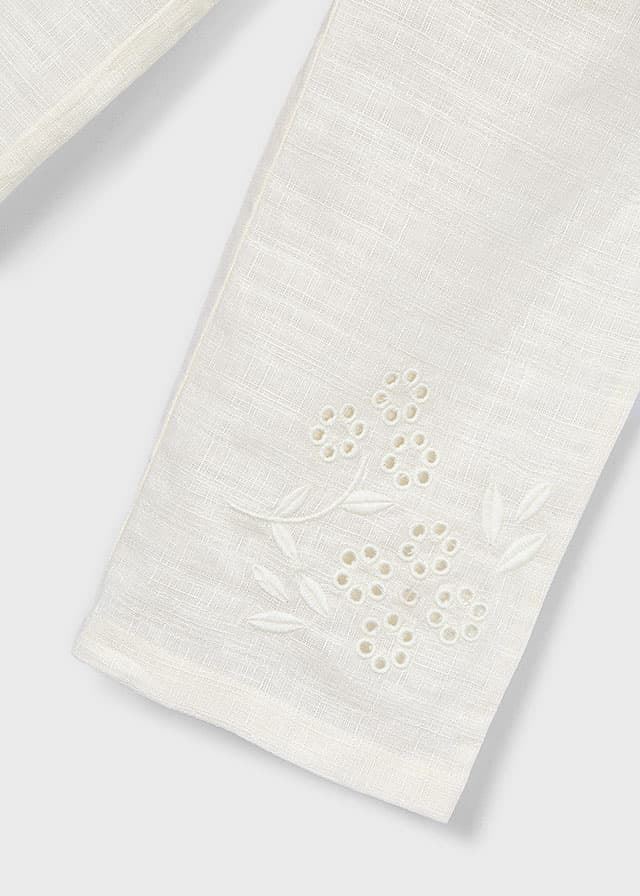 Pantalón bordado hueso - Imagen 4