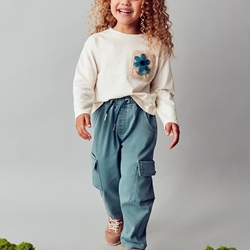 Pantalón cargo salvia - Imagen 1