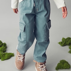 Pantalón cargo salvia - Imagen 2