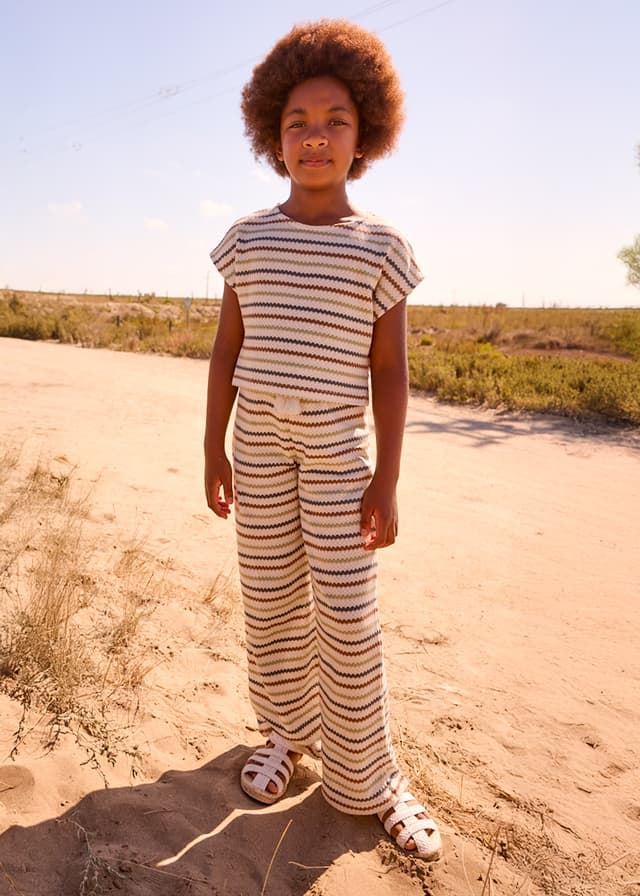 Pantalón crochet hueso-arcilla - Imagen 1