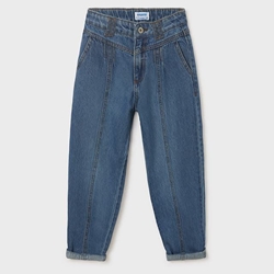 Pantalón cropped denim slouchy - Imagen 1