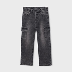 Pantalón denim cargo gris oscuro - Imagen 1