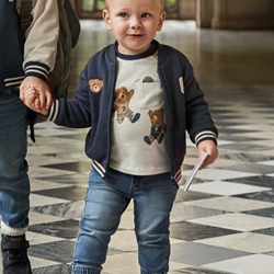 Pantalón denim jogger azul medio - Imagen 1