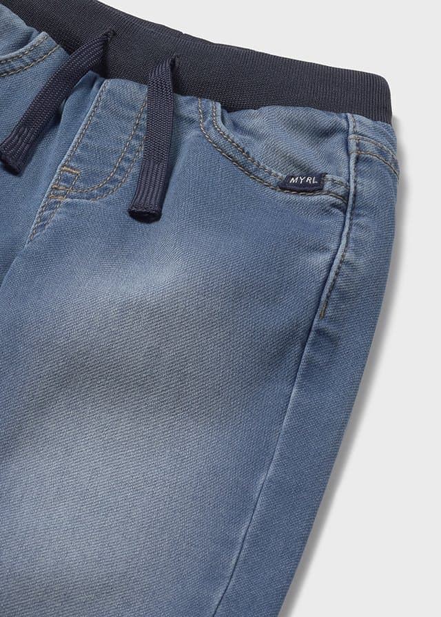 Pantalón denim jogger azul medio - Imagen 4