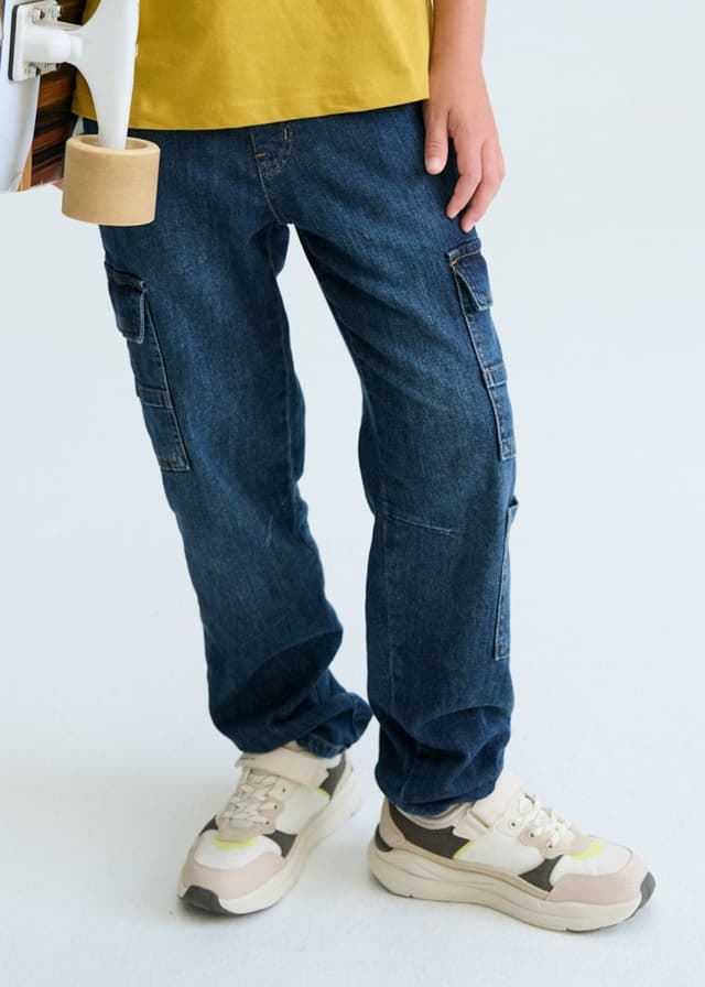 Pantalón denim jogger cargo - Imagen 2