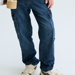 Pantalón denim jogger cargo - Imagen 2