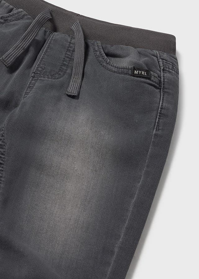 Pantalón denim jogger gris oscuro - Imagen 4
