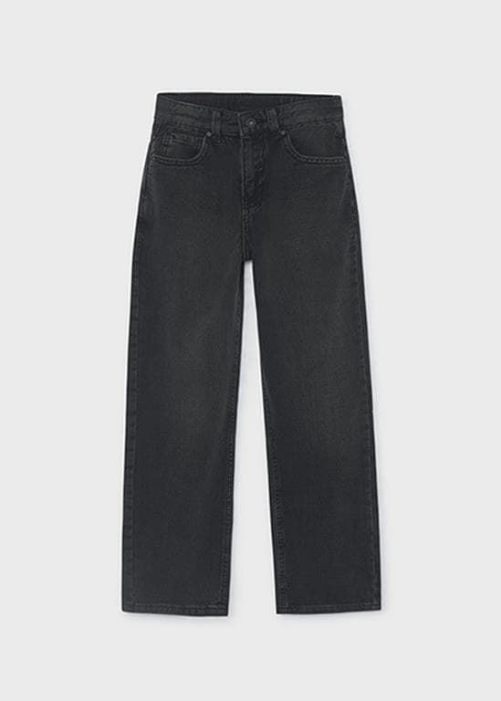 Pantalón denim wide fit negro - Imagen 1