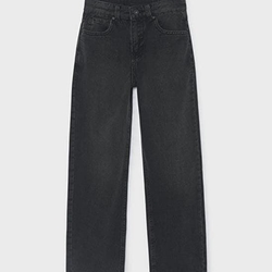 Pantalón denim wide fit negro - Imagen 1