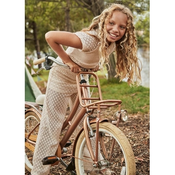 Pantalón largo calado hueso - Imagen 1