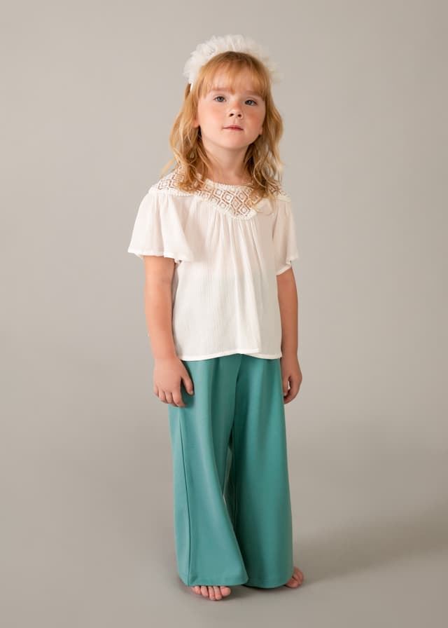 Pantalón largo punto roma menta - Imagen 1