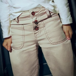 Pantalón sarga almendra - Imagen 2