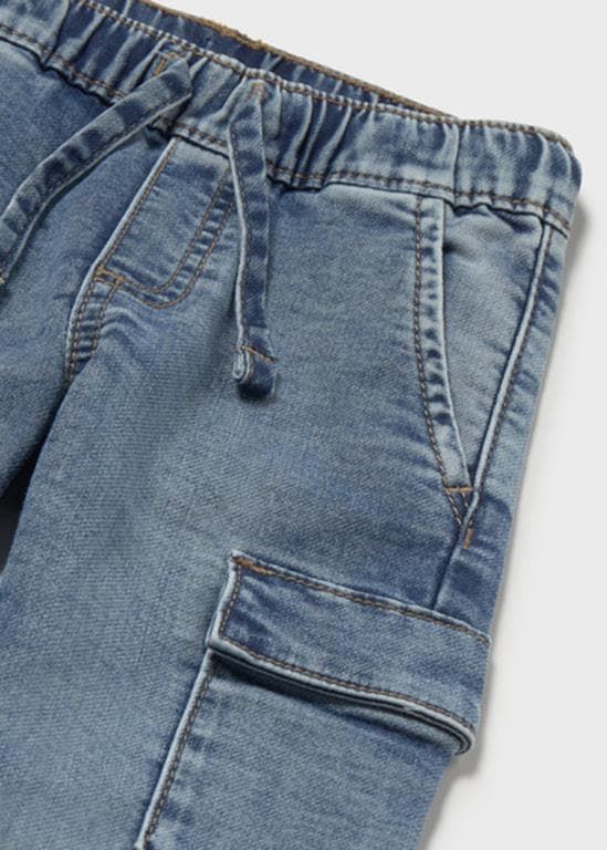 Pantalón soft denim cargo - Imagen 4