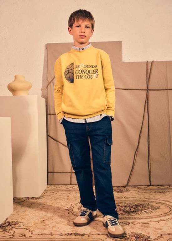 Pantalón soft denim jogger oscuro - Imagen 1