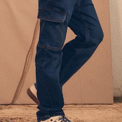 Pantalón soft denim jogger oscuro - Imagen 2