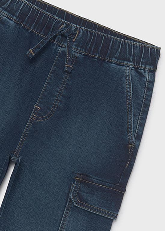 Pantalón soft denim jogger oscuro - Imagen 6