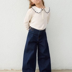 Pantalón tejano wide leg superoscuro - Imagen 1