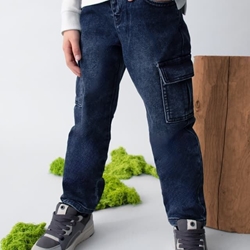 Pantalón vaquero cargo blue black - Imagen 2