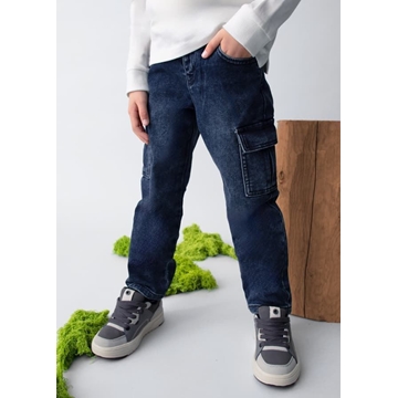 Pantalón vaquero cargo blue black - Imagen 2