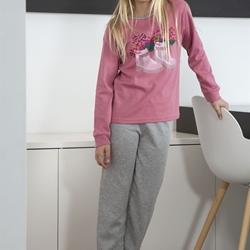 Pijama coral-gris - Imagen 1