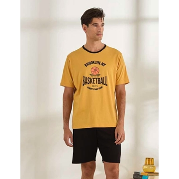 Pijama corto mostaza - Imagen 1