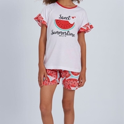 Pijama corto rojo - Imagen 1