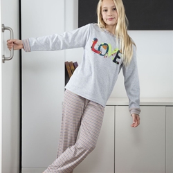 Pijama gris-multicolor - Imagen 1