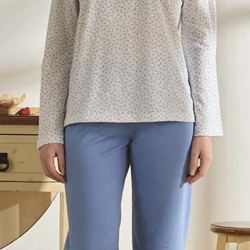 Pijama largo azul - Imagen 1