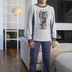 Pijama niño gris-azulón - Imagen 1