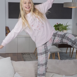 Pijama rosa-gris - Imagen 1